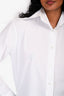 The Row White 'Armelle' Button-Front Shirt with Point Collar Size 6