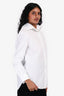The Row White 'Armelle' Button-Front Shirt with Point Collar Size 6