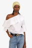 Victoria by Victoria Beckham White Cotton Poplin Asymmetrical Blouse Size 6