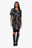 Louis Vuitton Black Chain Graphic Midi Dress Size XS