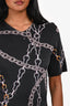 Louis Vuitton Black Chain Graphic Midi Dress Size XS