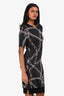 Louis Vuitton Black Chain Graphic Midi Dress Size XS