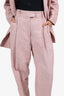 Brunello Cucinelli Dusty Rose Linen Double-Breasted Blazer (Size 38) + Trouser (Size 36) Suit Set