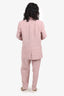 Brunello Cucinelli Dusty Rose Linen Double-Breasted Blazer (Size 38) + Trouser (Size 36) Suit Set