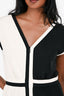 Pre-Loved Chanel™ Black/White Silk Knee Length Dress Size 40