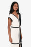 Pre-Loved Chanel™ Black/White Silk Knee Length Dress Size 40