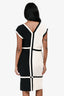 Pre-Loved Chanel™ Black/White Silk Knee Length Dress Size 40