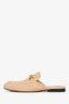 Gucci Beige Raffia Princetown Horsebit Mules Size 37