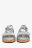 Pre-Loved Chanel™ 2010 Silver Leather Rope Logo Sandals Size 37