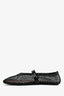 Alaïa Black Fishnet Patent Leather Ballet Flats Size 42