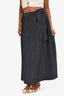 Zeus + Dione Navy Polka Dot Wrap Midi Skirt Size 42