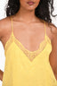 Zadig & Voltaire Yellow Silk Lace Detailed Slip Mini Dress Size S