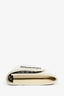 Saint Laurent 2020 Cream Croc Embossed Envelope Wallet On Chain with Card Holder