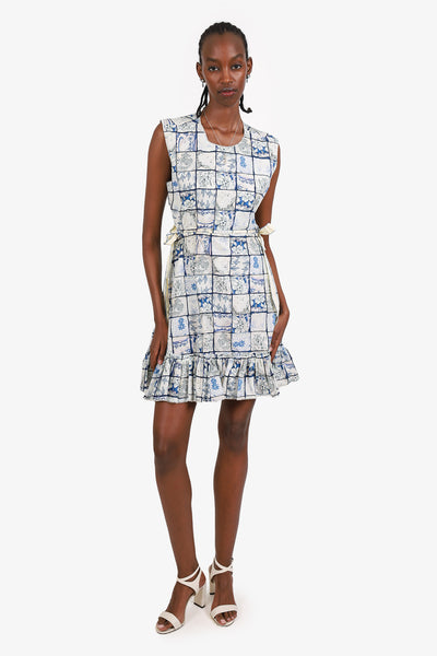 Agua by Agua Bendita Blue/White Tile Pattern Mini Dress Size M – Mine &  Yours