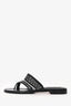 Manolo Blahnik Black Leather Gromet Flats Size 36.5