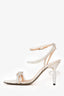 Mach & Mach White Satin/Pearl Crystal Embellished Heels Size 38