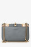 Valentino Grey Floral Leather Rockstud Chain Shoulder Bag