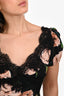 Dolce & Gabbana Black/Pink Floral Lace Detail Top Size 44