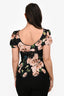 Dolce & Gabbana Black/Pink Floral Lace Detail Top Size 44