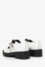 Prada White Leather Mary Jane Shoes Size 37.5