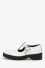 Prada White Leather Mary Jane Shoes Size 37.5