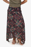 Ba&sh Brown/Purple Floral Printed Midi Skirt Size 36
