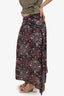 Ba&sh Brown/Purple Floral Printed Midi Skirt Size 36