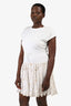 See by Chloe White T-Shirt Eyelet Dress Size L