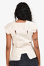 Roland Mouret Cream Woven Detailed Top Size 4