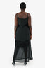 Anine Bing Black Silk/Lace/Velvet Maxi Dress Size L