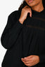 Ba&sh Black Eyelet Mockneck Top Size 3