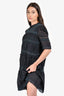 Isabel Marant Etoile Black/Teal Cotton Lace Lined Dress Size 42