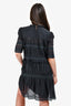 Isabel Marant Etoile Black/Teal Cotton Lace Lined Dress Size 42