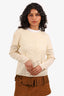 Miu Miu Cream Scallop Hem Sweater Size 38