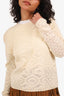 Miu Miu Cream Scallop Hem Sweater Size 38