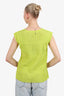 Issey Miyake Lime Green Textured Sleeveless Top Size 2