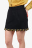 Area Black Scallop Studded Hem Skirt Size S