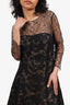 Oscar de la Renta Black Lace Long Sleeve Midi Dress Size 10