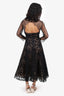 Oscar de la Renta Black Lace Long Sleeve Midi Dress Size 10