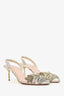 Oscar de la Renta Gold Embroidered Slingbacks Size 37