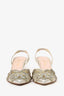 Oscar de la Renta Gold Embroidered Slingbacks Size 37