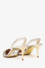 Oscar de la Renta Gold Embroidered Slingbacks Size 37