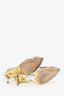 Oscar de la Renta Gold Embroidered Slingbacks Size 37