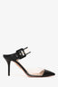 Aquazzura Black Leather/PVC Pointed Heeled Mules Size 36.5