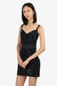 Dolce & Gabbana Black Satin/Lace Sweetheart Corset Mini Dress Size 44