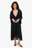 Balenciaga Black Chiffon Flowy Midi Long  Dress Size 38