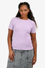 Helmut Lang Lilac Knit Ribbed Short Sleeve Top Size M