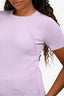 Helmut Lang Lilac Knit Ribbed Short Sleeve Top Size M