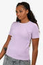 Helmut Lang Lilac Knit Ribbed Short Sleeve Top Size M