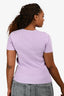 Helmut Lang Lilac Knit Ribbed Short Sleeve Top Size M